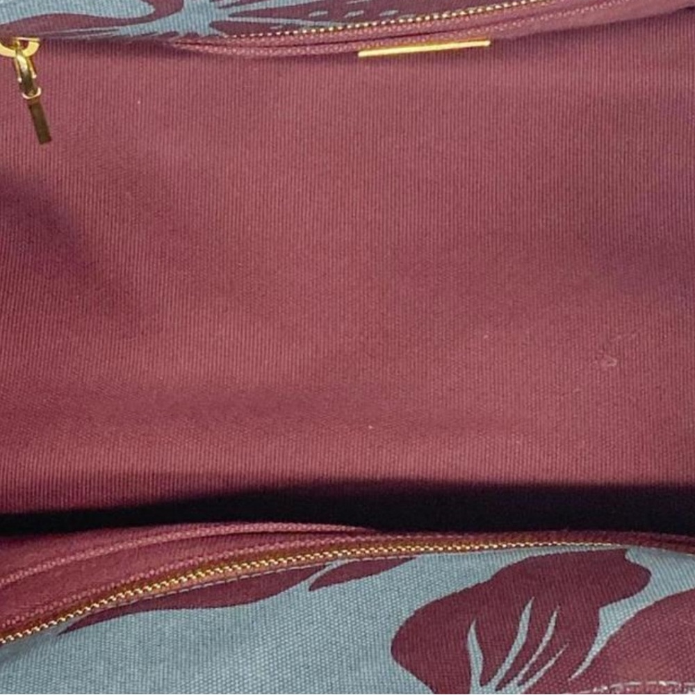 Stunning Prada Canapa Tote Rare Hibiscus Print Shoulder Strap & Dust Bag - Picture 7 of 7